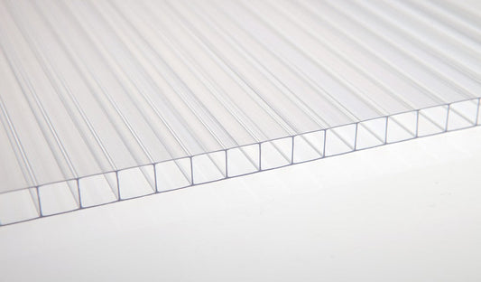 5/16  in. (8 mm) 34.5 in. x 96 in. Polycarbonate Clear twin-wall hollow sheet