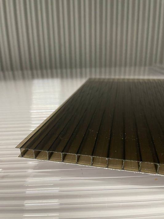 5/16  in. (8 mm) 48 in. x 144 in. Polycarbonate Bronze twin-wall hollow sheet